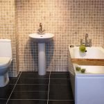 Mosaik i designet af toilettet