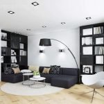 Schwarz und Weiß im Design des Wohnzimmers