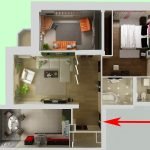 Kolmen huoneen huoneiston 3D-suunnitteluprojektin muunnelma