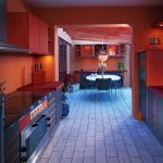 Keuken met rode muren