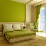 Olivová barva v designu ložnice
