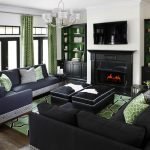 Black color in the interior of the living room