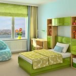 Зелени намештај у унутрашњости дечије собе