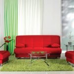 Muebles tapizados rojos