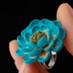 Blue polymer clay flower