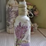 Fľaše na decoupage so vzorom lila