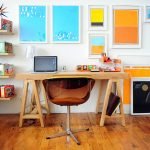 Bright paintings in a bright interior