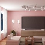 Rózsaszín falak a nappaliban