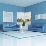 Sala de estar em tons de azul