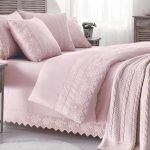 Pale pink bedspread