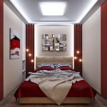 Beyaz ve kırmızı yatak odası