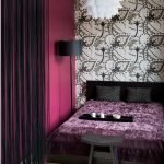 Лилаво в дизайна на спалнята