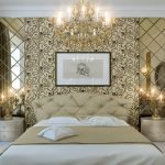 Speil i utformingen av soverommet i en klassisk stil