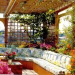Canapé d'angle dans le jardin