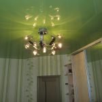 Green plain stretch ceiling