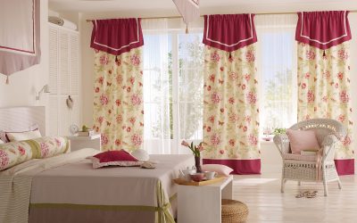 Curtains with flowers: use a floral print in the interior