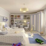 Witte en blauwe slaapkamer voor een jongen