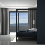 Dormitorio con ventana panorámica