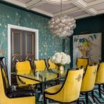 Yellow chairs in the dining room