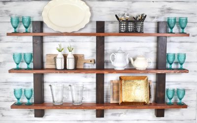 Gjør-det-selv dekorative kjøkkenhyller