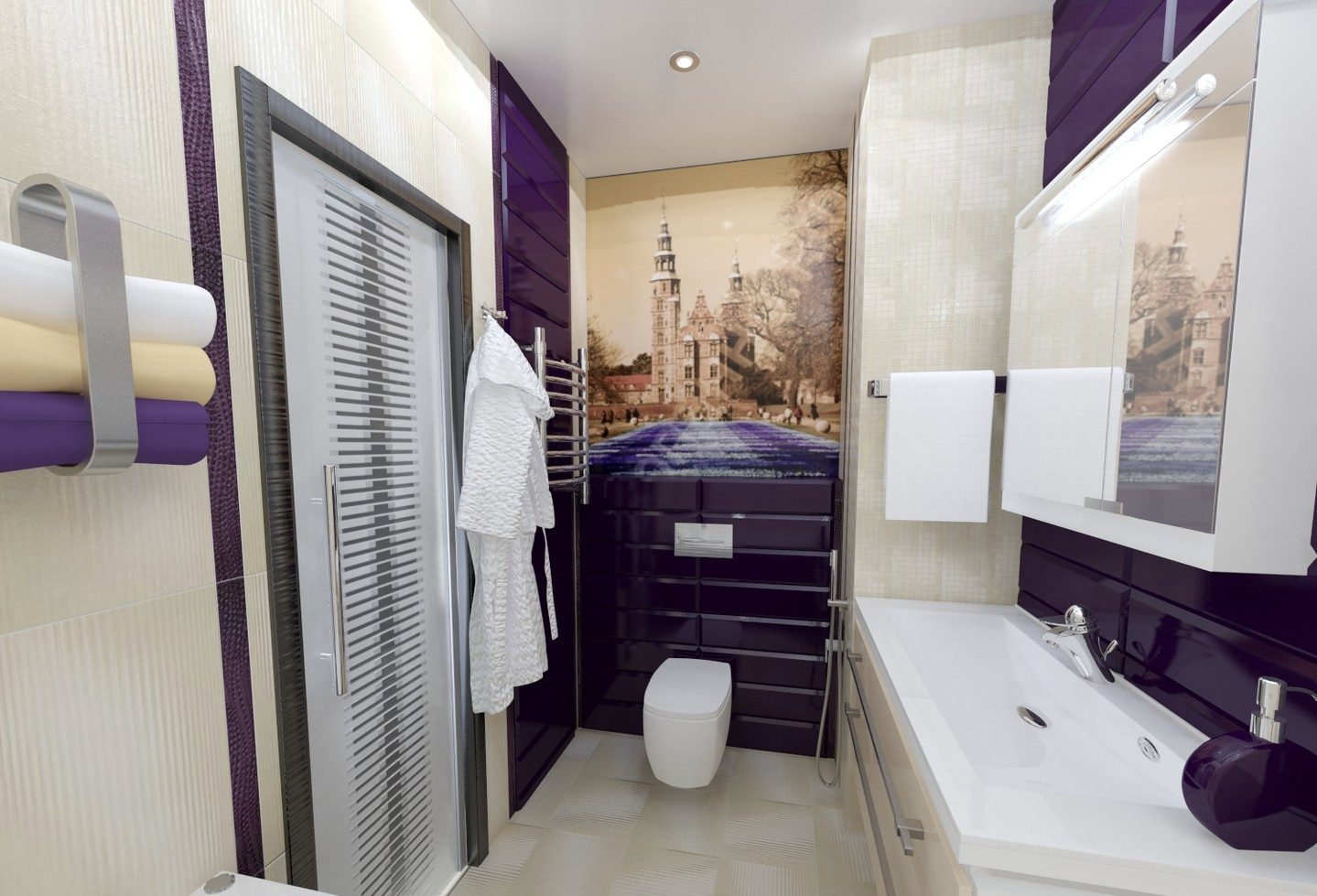 Salle de bain dans un appartement de deux pièces 44 m2