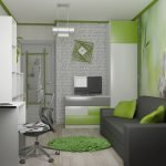 Πράσινο δωμάτιο με γκρι χρώμα