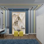 Diseño de sala azul gris
