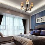 Spavaća soba razrijeđena u tamnoplavoj boji