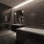 Salle de bain noire et grise