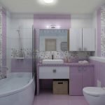 Blado liliowe płytki w łazience
