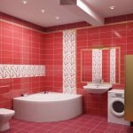 Salle de bain blanche et rouge