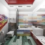 Kelių spalvų naudojimas vonios kambario dizaine