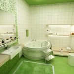 Vaaleanvihreä kylpyhuone