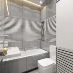 Rayures horizontales dans un design de salle de bain.