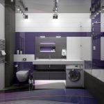 Colore viola nel design del bagno