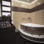 Mosaïque marron dans le design de la salle de bain