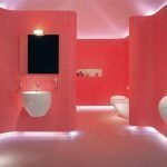 Црвена боја у дизајну купатила