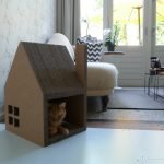 Casa de gato de cartón corrugado