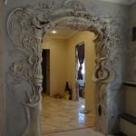 Decor of an arch plaster stucco molding