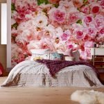Fototapet med roser i soveværelset