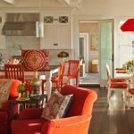 Rot-orange Küchenmöbel