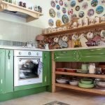Groen keukenmeubilair