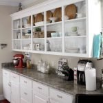Kitchen cabinets with open shelves in white
