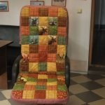 On the office chair in the style of patchwork