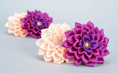 Kwiaty wstążki DIY