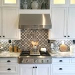 Patterned tile in a white kitchen