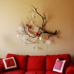 New Year wall decor with a branch