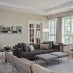 Interiér obývacej izby v béžovej a šedej farbe fotografie