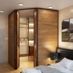 Дизайн на съблекалнята в интериора на спалнята