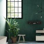 Minimalism bilik mandi hijau
